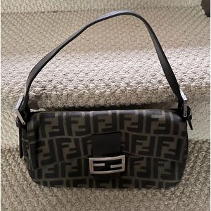 Fendi baguette zucca print bag with dust bag.